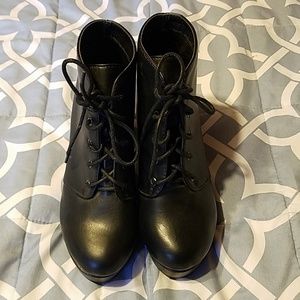 Black Lace Up Booties